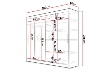 Prag Garderob 180x57x215 cm - Beige|Vit - Products - Förvaring - Garderober & garderobssystem