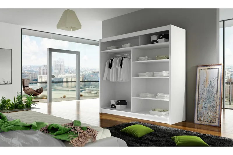 Prag Garderob 180x57x215 cm - Vit - Products - Förvaring - Garderober & garderobssystem