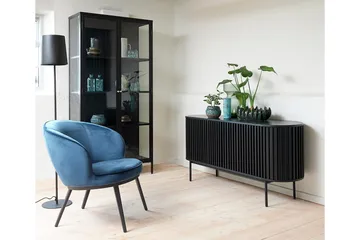 Ambra Vitrinskåp 40,3 cm djup 90 cm bred 190 cm hög Mörk Metall - Svart - Products - Förvaring - Skåp - Vitrinskåp