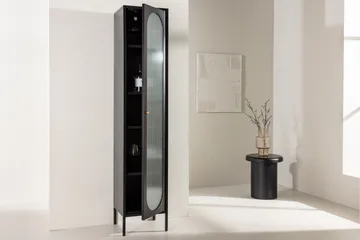 Cali Smalt Vitrinskåp 35 cm djup 37 cm bred 180 cm hög Mörkt Stål - Svart - Products - Förvaring - Skåp - Vitrinskåp