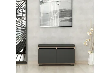 Drago Skoskåp 80 cm - Valnöt/Svart - Products - Förvaring - Skåp - Förvaringsskåp