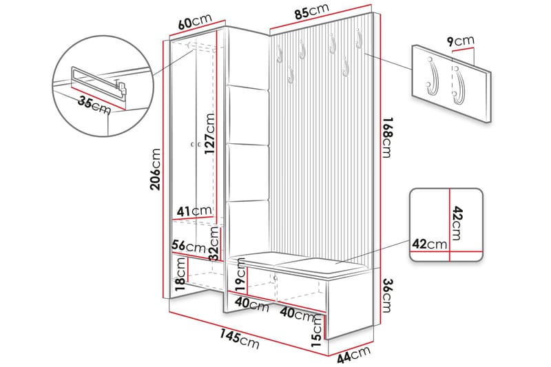 Dunvegan Highboard Pink - Products - Förvaring - Skåp - Förvaringsskåp
