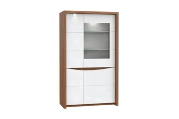 Keoisha Vitrinskåp 42 cm djup 94 cm bred 159 cm hög Trä - Brun/Vit - Products - Förvaring - Skåp - Vitrinskåp