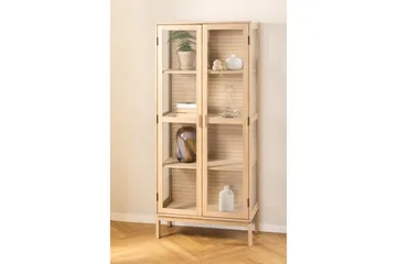Sakie Vitrinskåp 40 cm djup 80 cm bred 180 cm hög Trä - Vit - Products - Förvaring - Skåp - Vitrinskåp