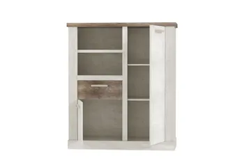 Talebi Skänk 41 cm djup 110 cm bred 128 cm hög Ljust Trä - Brun/Vit - Products - Förvaring - Skåp - Vitrinskåp