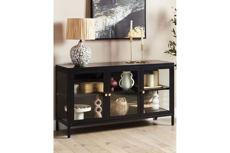 Vitrinskåp Newport Svart - Svart - Products - Förvaring - Skåp - Vitrinskåp