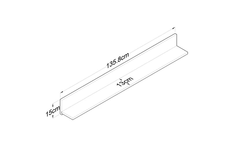 Coliandien Vägghylla 13x136 cm - Valnöt - Products - Förvaring - Småförvaring - Väggförvaring
