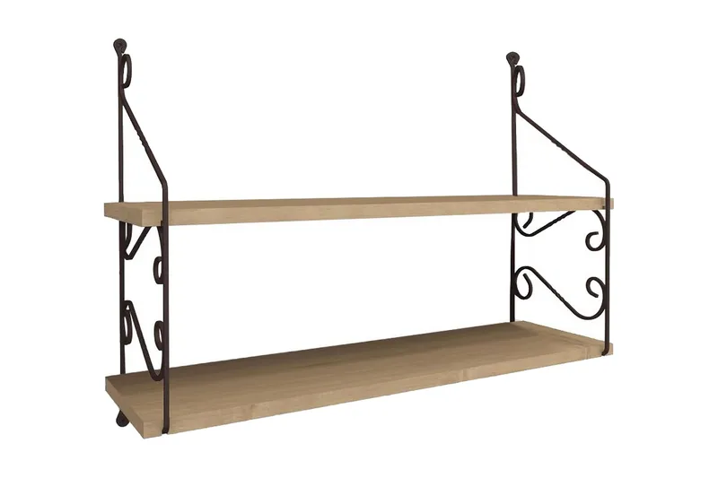 Decormet Vägghylla 2 Hyllor - Mörkbrun - Products - Förvaring - Småförvaring - Väggförvaring