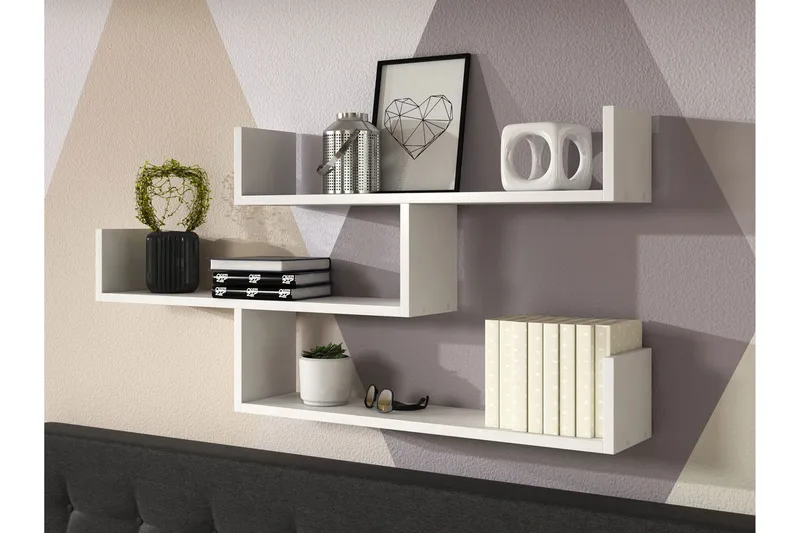 Trio Vägghylla 119x18x55 cm - Vit - Products - Förvaring - Småförvaring - Väggförvaring