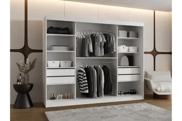 Tallmo Garderob m. Spegel 250x200 cm - Grön - Products - Förvaring - Garderober & garderobssystem