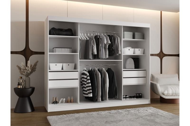 Tallmo Garderob m. Spegel 250x200 cm - Grön - Products - Förvaring - Garderober & garderobssystem