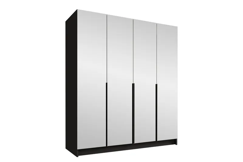 Vadstena Garderob med Spegel 200 cm, Svart