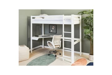 Högsäng med skrivbord Loury - Vit - Products - Möbler - Barnmöbler - Barnsäng & juniorsäng - Loftsäng barn