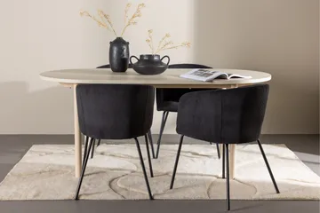 Andy Matgrupp 180 cm Oval med 4 Berit stolar - Whitewash/Svart - Products - Möbler - Bord & matgrupp - Matgrupp