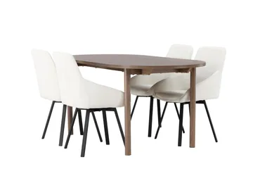 Andy Matgrupp 180 cm Oval med 4 Rosie stolar - Beige - Products - Möbler - Bord & matgrupp - Matgrupp