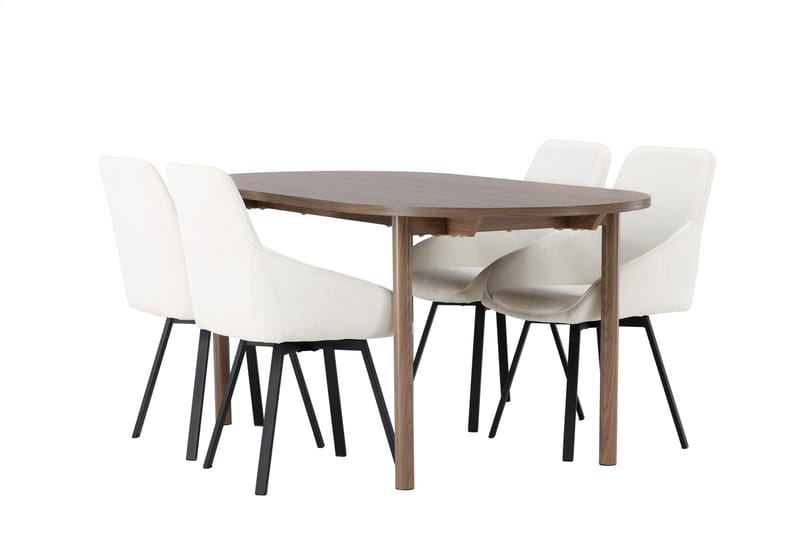 Andy Matgrupp 180 cm Oval med 4 Rosie stolar - Beige - Products - Möbler - Bord & matgrupp - Matgrupp