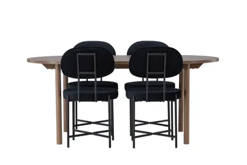 Andy Matgrupp 180 cm Oval med 4 Stella stolar - Svart - Products - Möbler - Bord & matgrupp - Matgrupp