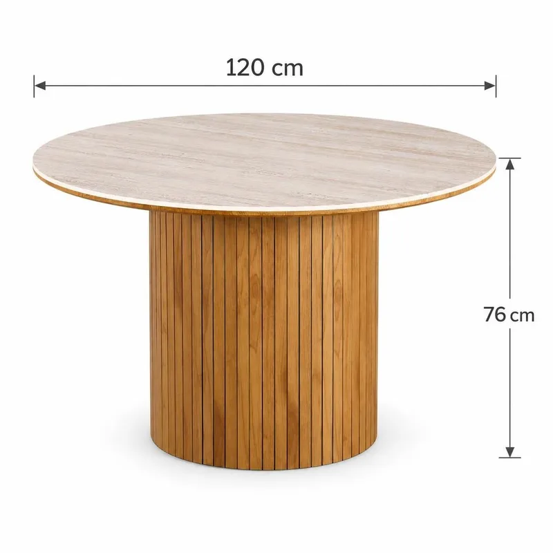 Arvo Matbord Rund 120 cm Travertin - Ek - Products - Möbler - Bord & matgrupp - Matbord & köksbord
