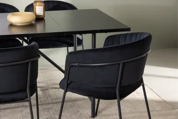 Astrid Matgrupp 200 cm Rektangulär med 6 Selma Stolar - Svart - Products - Möbler - Bord & matgrupp - Matgrupp