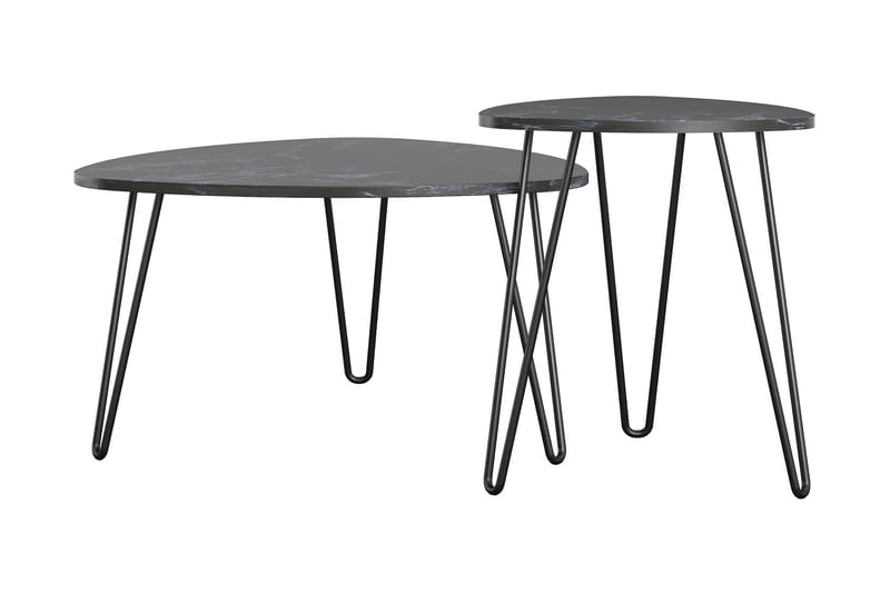 Athena Satsbord Svart/Marmormönster - Novogratz - Products - Möbler - Bord & matgrupp - Avlastningsbord & sidobord - Satsbord