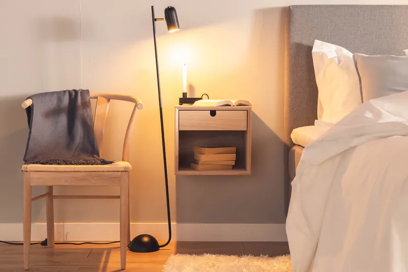 Century Sängbord 37 cm Hög med Förvaring Låda - Beige - Products - Möbler - Bord & matgrupp - Avlastningsbord & sidobord - Sängbord & nattduksbord