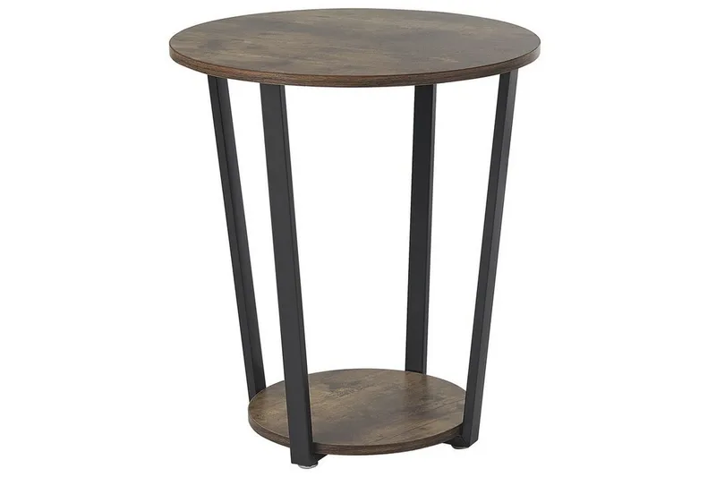 Emmalee Sidobord 50 cm, Mörkt trä/Svart