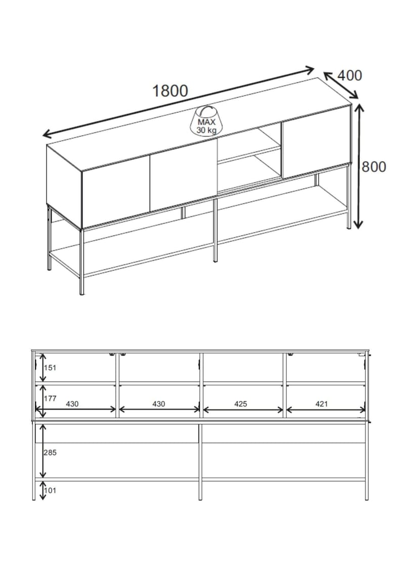 Kenvor Konsol 180x80x40 cm - Naturlig ek, Wood Black, svart - Products - Möbler - Bord & matgrupp - Avlastningsbord & sidobord - Konsolbord & hallbord