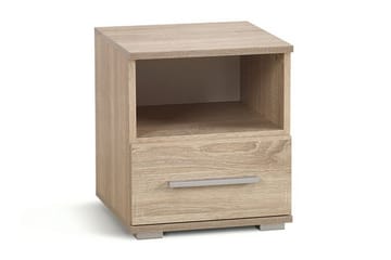 Lima Sängbord 40 cm med Förvaring Låda + Hylla, Ekfärg