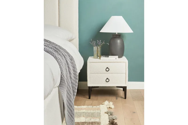 Sängbord Sezanne Vit, Svart - Vit, Svart - Products - Möbler - Bord & matgrupp - Avlastningsbord & sidobord - Sängbord & nattduksbord