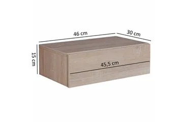 Sängbord Wohnling med låda för väggmontering, svävande utseende Sonoma - Sonoma - Products - Möbler - Bord & matgrupp - Avlastningsbord & sidobord - Sängbord & nattduksbord