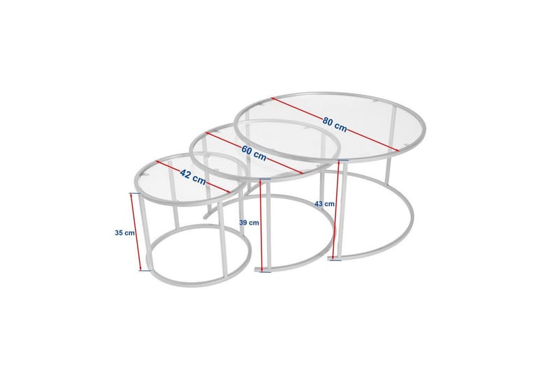 Soffbordset 3 delar Rikiya Svart Grå - Svart Grå - Products - Möbler - Bord & matgrupp - Avlastningsbord & sidobord - Satsbord