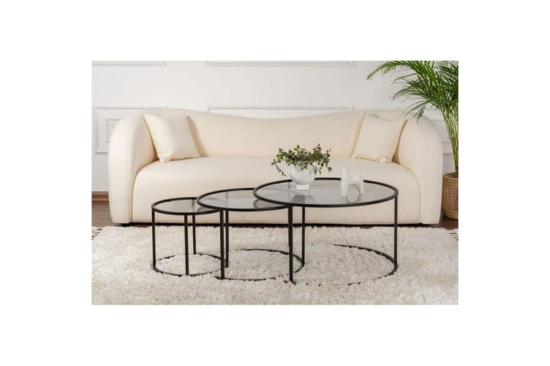 Soffbordset 3 delar Rikiya Svart Grå - Svart Grå - Products - Möbler - Bord & matgrupp - Avlastningsbord & sidobord - Satsbord