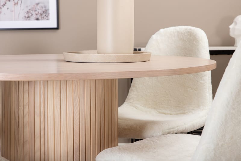 Biana Matgrupp 100 cm Rund inkl 4 Pontus Stolar - Beige/Vit/Svart - Products - Möbler - Bord & matgrupp - Matgrupp