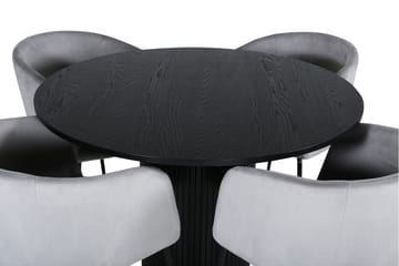 Bianca Matgrupp 110 cm Rund med 4 Berit stolar - Svart - Products - Möbler - Bord & matgrupp - Matgrupp