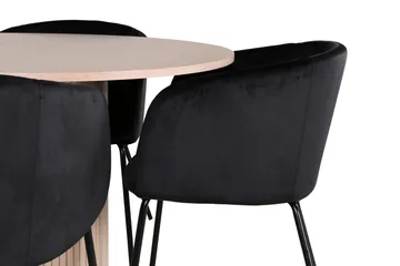 Bianca Matgrupp 110 cm Rund med 4 Berit stolar - Svart - Products - Möbler - Bord & matgrupp - Matgrupp