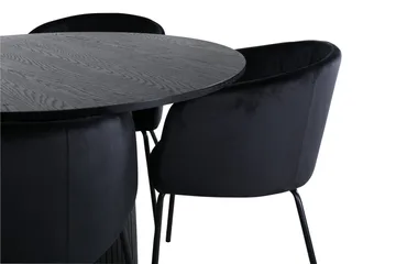 Bianca Matgrupp 110 cm Rund med 4 Berit stolar - Svart - Products - Möbler - Bord & matgrupp - Matgrupp