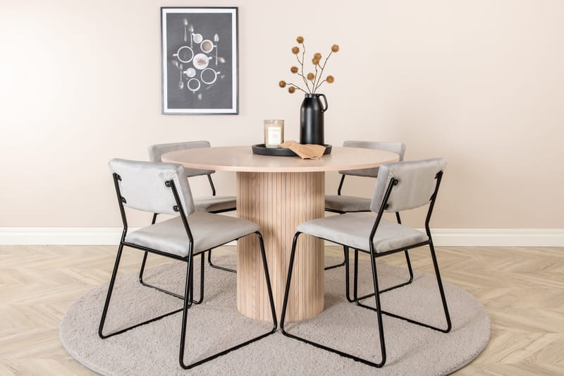 Bianca Matgrupp 110 cm Rund med 4 Kenth stolar - Svart - Products - Möbler - Bord & matgrupp - Matgrupp