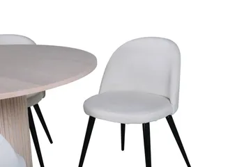 Bianca Matgrupp 110 cm Rund med 4 Velvet stolar - Beige - Products - Möbler - Bord & matgrupp - Matgrupp
