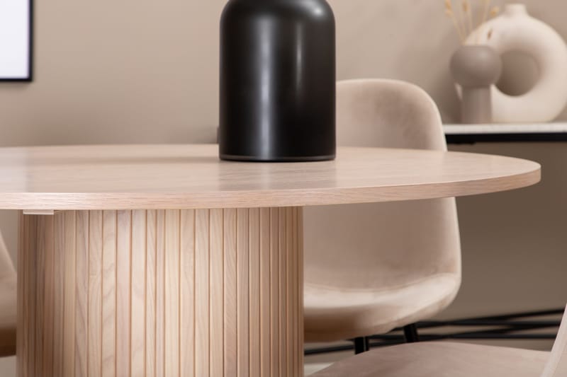 Bianca Matgrupp 110 cm Rund med 4 Polar stolar - Beige - Products - Möbler - Bord & matgrupp - Matgrupp