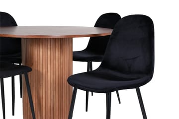 Bianca Matgrupp 110 cm Rund med 4 Polar stolar - Svart - Products - Möbler - Bord & matgrupp - Matgrupp