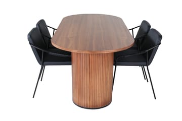 Bianca Matgrupp 200 cm Oval med 4 Tvista stolar - Svart - Products - Möbler - Bord & matgrupp - Matgrupp