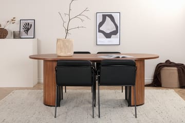 Bianca Matgrupp 200 cm Oval med 4 Tvista stolar - Svart - Products - Möbler - Bord & matgrupp - Matgrupp