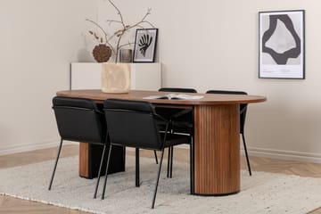 Bianca Matgrupp 200 cm Oval med 4 Tvista stolar - Svart - Products - Möbler - Bord & matgrupp - Matgrupp