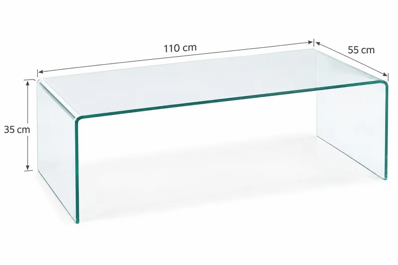 Bonisiolo Rektangulärt Soffbord i glas 110 cm - Transparent - Products - Möbler - Bord & matgrupp - Soffbord