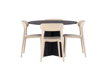 Bootcut Matgrupp 110 cm Rund med 4 Åstol stolar - Beige - Products - Möbler - Bord & matgrupp - Matgrupp