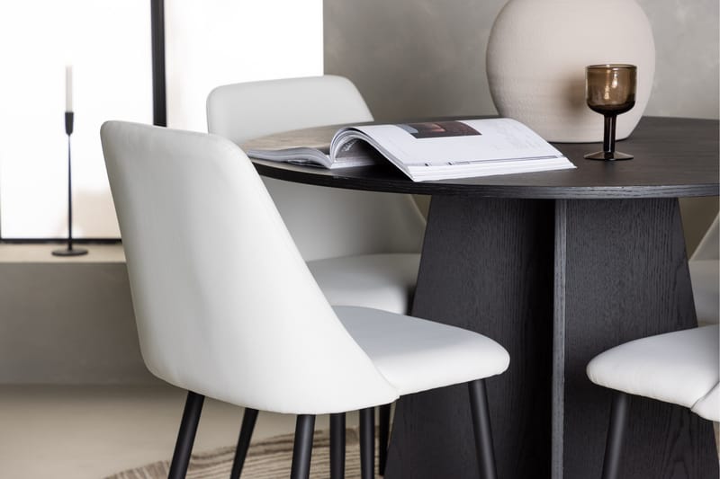 Bootcut Matgrupp 110 cm Rund med 4 Night stolar - Svart - Products - Möbler - Bord & matgrupp - Matgrupp