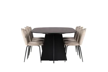 Bootcut Matgrupp 230 cm Oval med 6 Limhamn stolar - Beige - Products - Möbler - Bord & matgrupp - Matgrupp