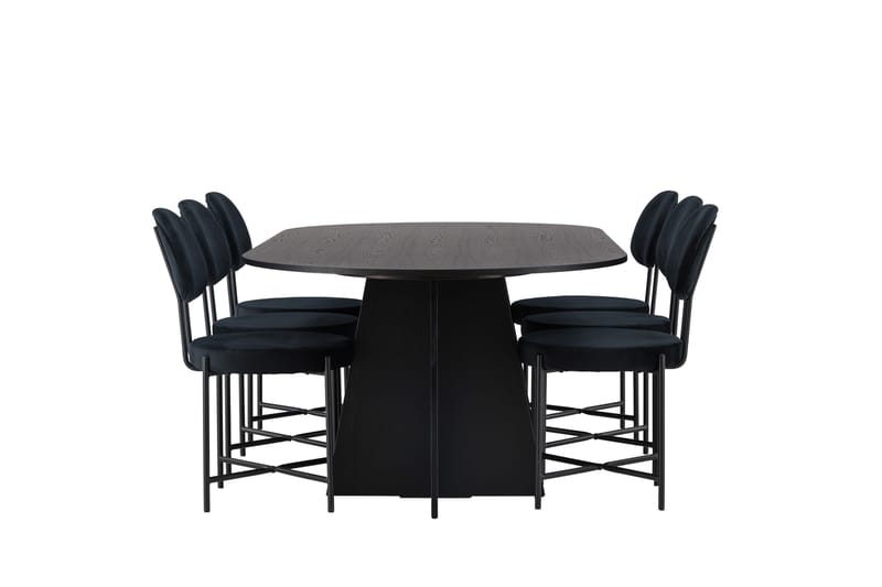 Bootcut Matgrupp 230 cm Oval med 6 Stella stolar - Svart - Products - Möbler - Bord & matgrupp - Matgrupp