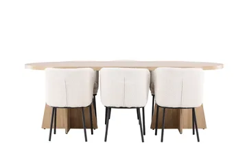 Bootcut Matgrupp 230 cm Rektangulär med 6 Agnes stolar - Whitewash/Vit - Products - Möbler - Bord & matgrupp - Matgrupp