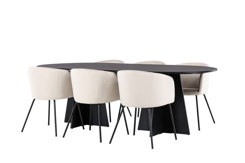 Bootcut Matgrupp 230 cm Rektangulär med 6 Berit stolar - Beige - Products - Möbler - Bord & matgrupp - Matgrupp